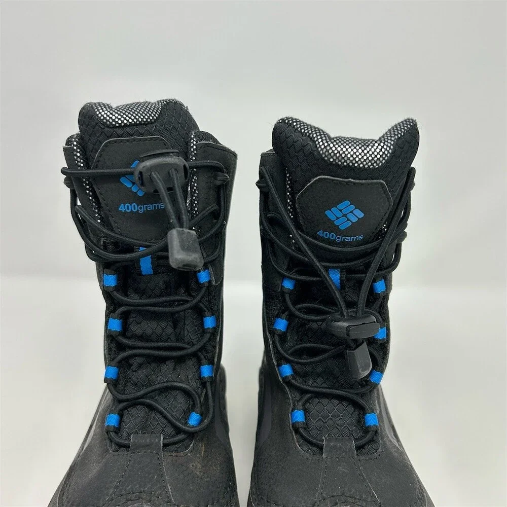 Columbia Bugaboot Plus IV Youth Snow Boots Waterproof Insulated Black/Blue 4